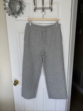 Target Auden Heather Gray Quilted Wide Leg Drawstring Lounge Pants. Sz M.